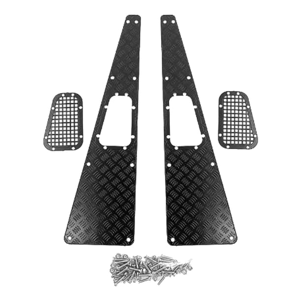 Conjunto de rejilla de admisión con placa antideslizante y accesorios con tuercas para tapa del capó del motor Negro
