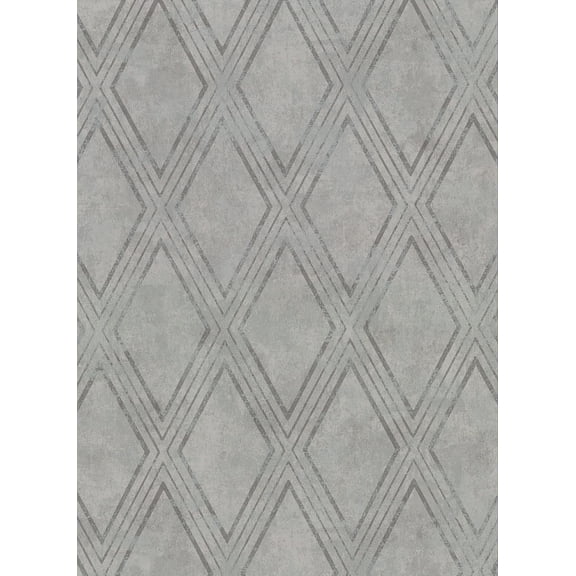 Warner Dartmouth Grey Faux Plaster Geometric Wallpaper, 27-in by 27-ft, 60.8 sq. ft