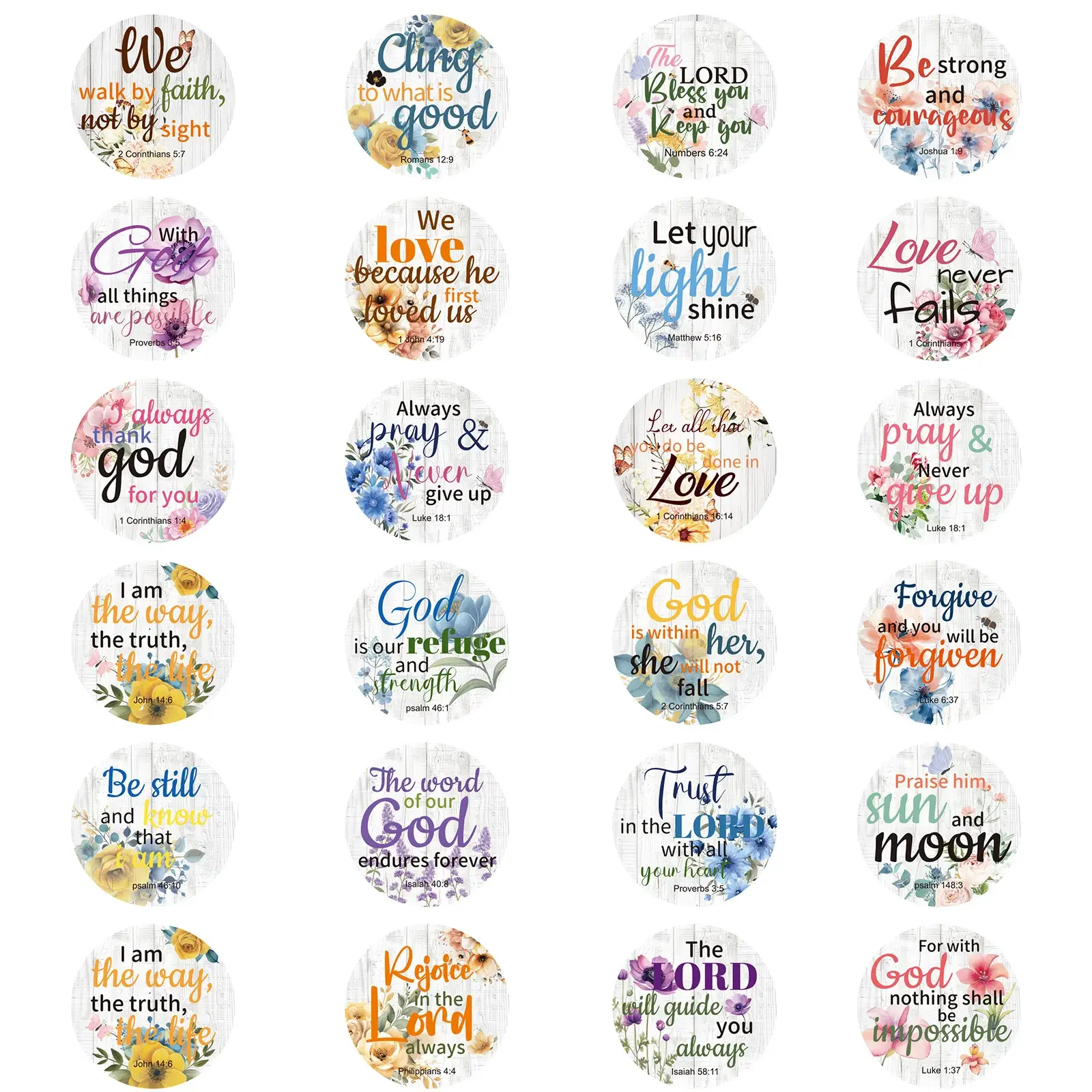 Hapric 1200Pcs Bible Verse Stickers, 1.5in Inspirational Decals