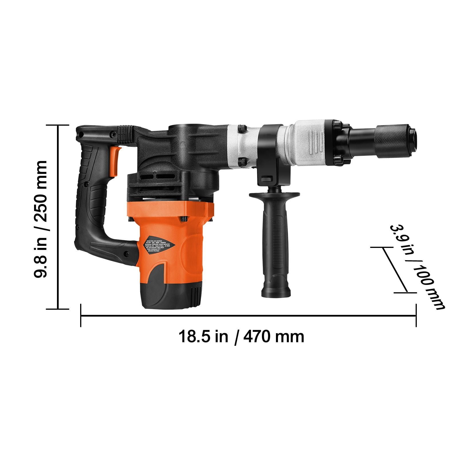 Demolition Jack Hammer Concrete Breaker 1400W Heavy  Electric Hammer Power Concrete Breaker 2 Chisel Bits