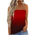 thumbnail image 2 of USSUMA Sleeveless Womens Blouses and Tops Dressy Gradient Strapless Bandeau Plus Womens Tops Casual Ombre Tube Tops Tanks T-Shirts Shirt for Women Trendy Off Shoulder Tunic Plus Size, 2 of 5