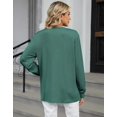 thumbnail image 4 of Fashion Womens Long Sleeve Tops 2024 Shirt Women Casual Button Loose V-Neck Striped Blouses Trendy Tops Casual Shirts (Green,Medium), 4 of 6