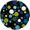 SAFAVIEH Soho Dots Polka Dots Wool Area Rug, Black/Multi, 6' x 6' Round