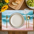 thumbnail image 3 of Placemat Blue Pink Beach Placemats for Dining Table Ombre Abstract Modern Art Washable Table Mats for Party Kitchen Dining Decoration, 3 of 7