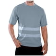 thumbnail image 2 of Bibifish Mens T-Shirts Slim Fit Crew Neck Short Sleeve Stripe Print Tshirts Summer Casual Athletic Lightweight Tees, 2 of 4