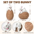 thumbnail image 6 of Ayieyill Easter Bunny Egg Decorations 2Pcs, Resin Easter Bunny Figurines for Home, Courtyard, Tabletop Enhance The Easter Atmosphere, 6 of 7