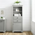 thumbnail image 3 of Crosley Lydia Tall Bathroom Cabinet in Gray, 3 of 14