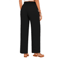 thumbnail image 4 of MLDRA Women’s Wide Leg Pants Yoga Palazzo Sweatpants Lounge Work Pajama Pants with Drawstring Pockets Lightweight Fall Black, 4 of 5