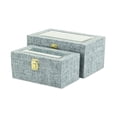 thumbnail image 5 of Home Decorative Canter Isle Light Blue Linen Box Set, 5 of 6