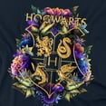 thumbnail image 3 of Harry Potter Hogwarts Multi-Colored Floral Crest Kids T Shirt (X-Large) for Youth Toddler Boys and Girls, Navy, 3 of 5