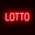 thumbnail image 1 of SpellBrite LOTTO LED Sign for Business. 20.4" x 6.3" Red LOTTO Sign Has Neon Sign Look With Energy Efficient LED Light Source. Visible from 500+ Feet, 8 Animation Settings., 1 of 4