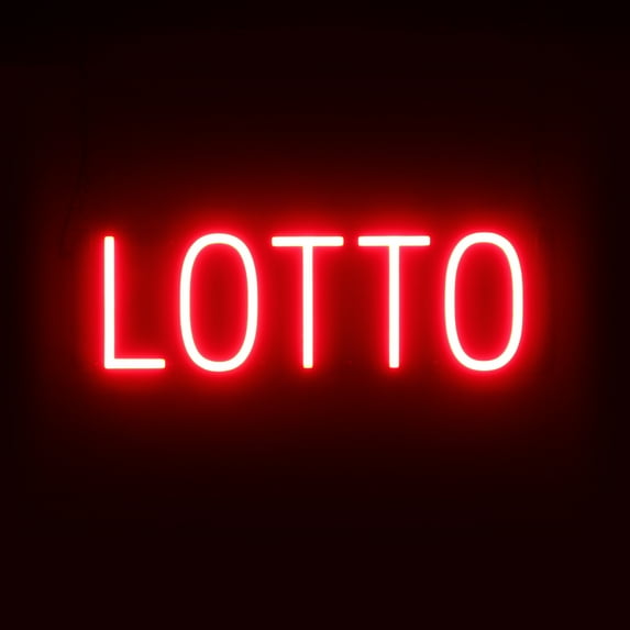 SpellBrite LOTTO LED Sign for Business. 20.4" x 6.3" Red LOTTO Sign Has Neon Sign Look With Energy Efficient LED Light Source. Visible from 500+ Feet, 8 Animation Settings.