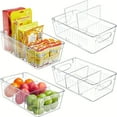 thumbnail image 2 of 1pc Plastic Pantry Organization And Storage Bins With Removable Dividers, Pantry Organization And Storage Bins For Kitchen Fridge Countertop Cabinet, Home Kitchen Supplies, 2 of 4