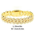 thumbnail image 2 of Hip Hop Shiny 15MM Cuban Link Chain Necklace Women Men Silver Color Rhinestone Iced Out Cuban Chain Punk Jewelry Necklace Gift, 2 of 7