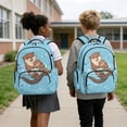 thumbnail image 3 of KUIFORTI Otter Brown School Bag and Lunch Bag Set of 4 Boys Backpack with Pencil Case Water Bottle Sleeve for Elementary Primary Middle School Students, 3 of 7