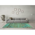 thumbnail image 3 of Ahgly Company Indoor Rectangle Abstract Turquoise Blue Contemporary Area Rugs, 3' x 5', 3 of 4