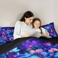 thumbnail image 5 of Manfei Female Men Blue Butterfly Bedding Comforter Set 2pcs,Chic Floral Flowers Twin Comforter Sets Microfiber,Abstract Gradient Breathable Bedding Set,Microfiber Bedroom Decor,Reversible, 5 of 8