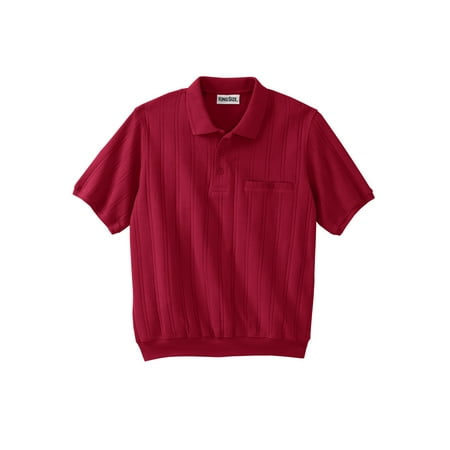 Kingsize Men's Big & Tall Banded Bottom Textured Polo Shirt