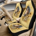 thumbnail image 3 of Xixirimido 5Pcs Car Seat Covers & Seatbelt Covers & Center Console Cover Set Universal Auto Accessories Fit for SUV Sedan Van Truck Leather Front Seat Cover, Horse Sunflower Daisy Yellow, 3 of 8