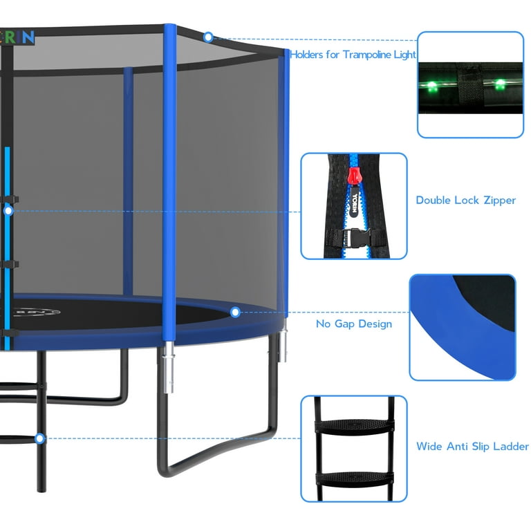 YORIN Trampoline, 8FT to 14FT Trampoline with Enclosure Net