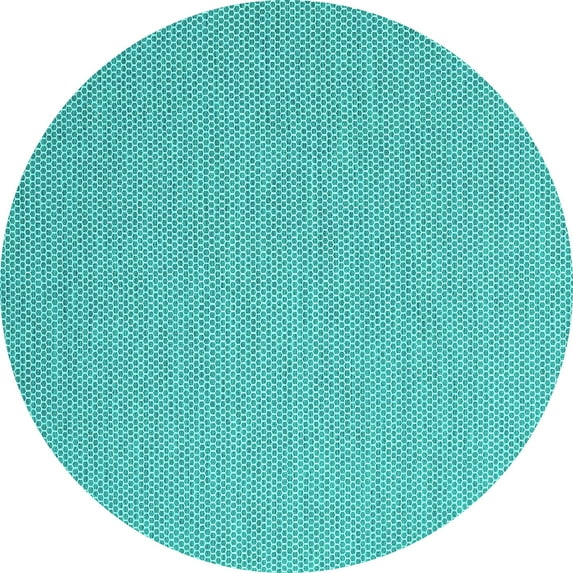 Ahgly Company Indoor Round Abstract Turquoise Blue Contemporary Area Rugs, 3' Round