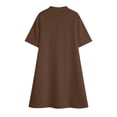 thumbnail image 7 of Summer Dress for Women with Pockets Cotton Linen V Neck Short Sleeve Casual Solid Color Midi Dress, 7 of 7