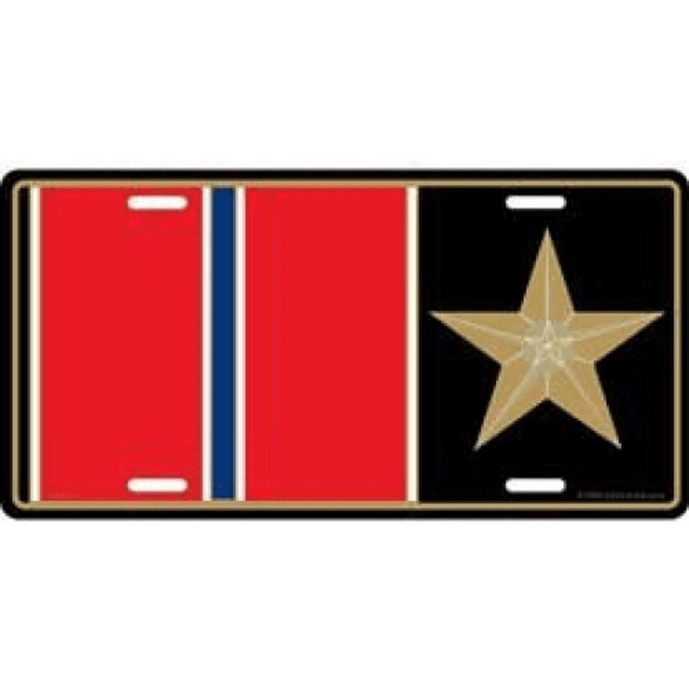 US Military & Patriotic License Plate Bronze Star Heroism Medal/Award