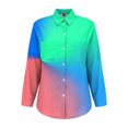 thumbnail image 6 of MESSUEN Button Down Shirts for Women Baggy Shirts Long Sleeve Undershirt for Women Womens Shirt Long Sleeve Shirt Women Shirts Womens Sweat Shirts Blue L, 6 of 9