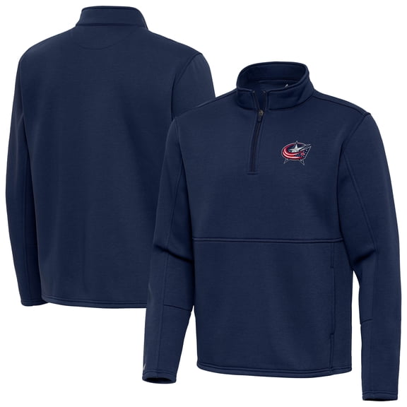 Men's Antigua Navy Columbus Blue Jackets Twist Quarter-Zip Pullover Jacket