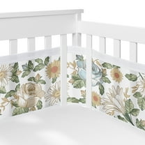 Sweet Jojo Designs   BreathableBaby Vintage Floral Blue and Yellow Girl Breathable Mesh Crib Liner