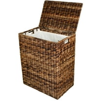 BirdRock Home Abaca Single Laundry Hamper - Hand Woven - Espresso
