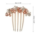 thumbnail image 2 of Unique Bargains Women Rhinestone Inlaid Flower Hair Comb, Hair Accessory, Rhinestone Butterfly Head Pieces Champagne, 2 of 7