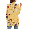 thumbnail image 4 of SELONE Long Cardigan Sweaters for Women Long Sleeve Plus Size Tunic Open Front Cardigans Without Hoodie Flowers Lightweight Beach Vacation Wear Yellow S, 4 of 5
