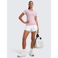 thumbnail image 3 of Remera CRZ YOGA sin costuras de manga corta rosa talla XS, 3 of 5
