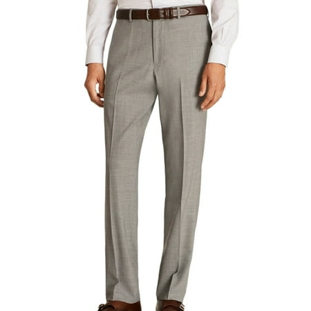 New Brooks Brothers Men's Regent Fit Wool Trousers, Light Gray, Waist: 40, 5735-6