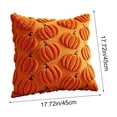 thumbnail image 3 of Khaki Embroidered Pumpkin Pillowcase, Soft Chenille Fall Decor, 17x17 Inch Square Couch Cover for Cozy Living Room, 3 of 7