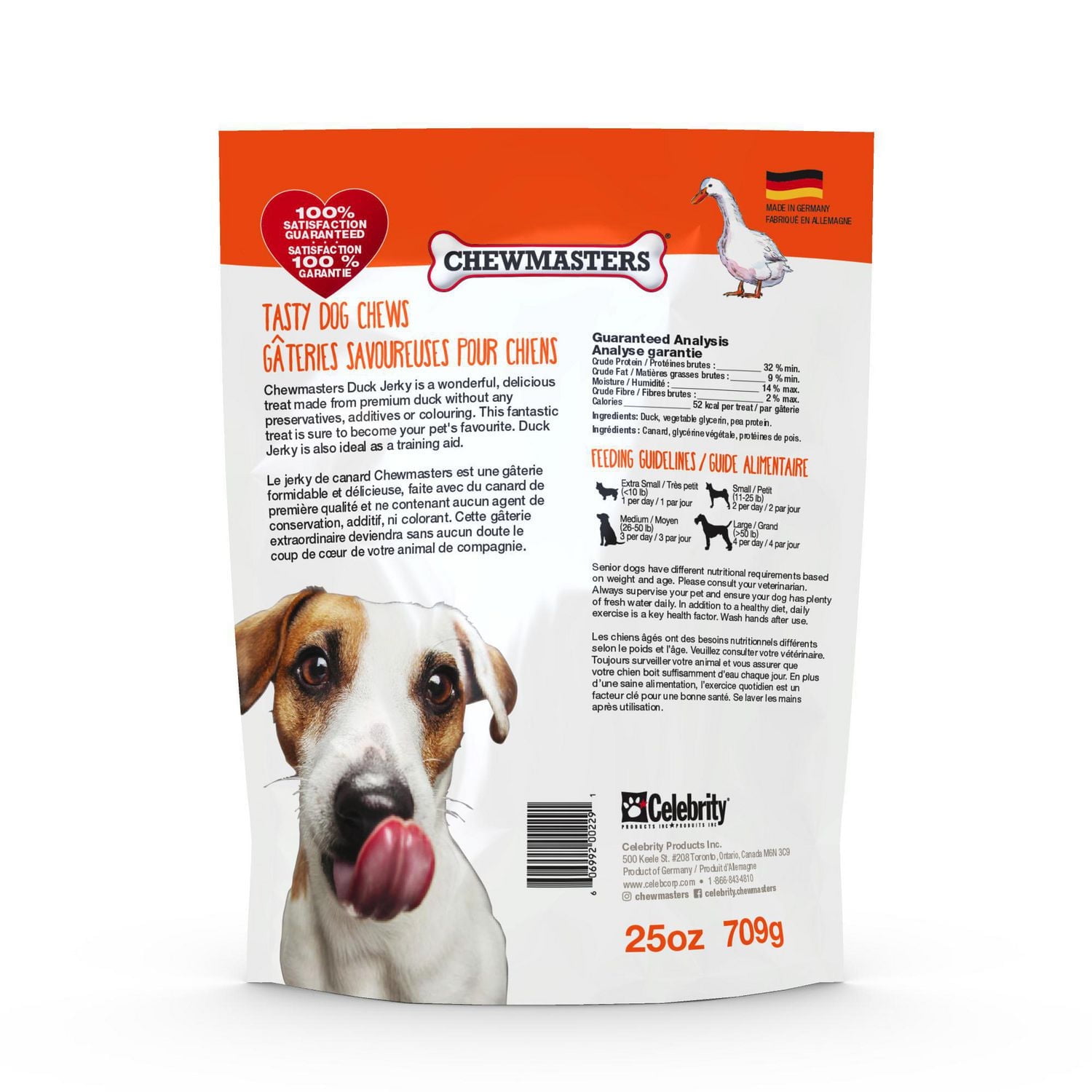 Chewmasters Duck Jerky Dog Treats, 709g