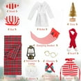 thumbnail image 2 of 12 PCS Elf Accessories, Sleeping Bag Set with Christmas Plaid Sleeping Bag, White Bathrobe, Glass, Apron, The Shelf Kit for Elf Doll Decorations, 2 of 7