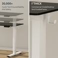 thumbnail image 4 of FitStand 40"x24" Height Adjustable Electric Standing Desk with 1" Thick Desktop, 4 Memory Presets & Dual Hooks, Ergonomic 2-Stage Home Office Computer Desk, White & Mahogany, 4 of 11