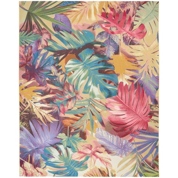 Nourison Color Splash 5'3" x 7'3" Multicolor Tropical Rug