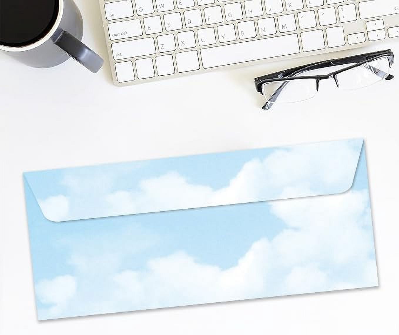 Geographics Clouds Letterhead No 10 Envelopes - Business Envelopes Self Seal Letter Size - Peel and Seal Secure Colored Envelopes - Ideal for Office & Personal Use, Pack of 600