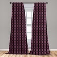 thumbnail image 5 of Ambesonne Psychedelic Curtains, Asian Bohemian Shapes, Pair of 28"x63", Violet Hunter Green Coral, 5 of 5