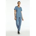 thumbnail image 3 of Elements Women's EL9935 V-Neck Scrub Top and Jogger Scrub Pant Set Ceil Blue Small, 3 of 3