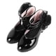 thumbnail image 5 of Zapatos de ballet para niñas pequeñas de charol con suela blanda y flores, punta cerrada, tacones bajos, para bodas, fiestas, 33, largo interior de 20,3 cm, color negro, 5 of 14