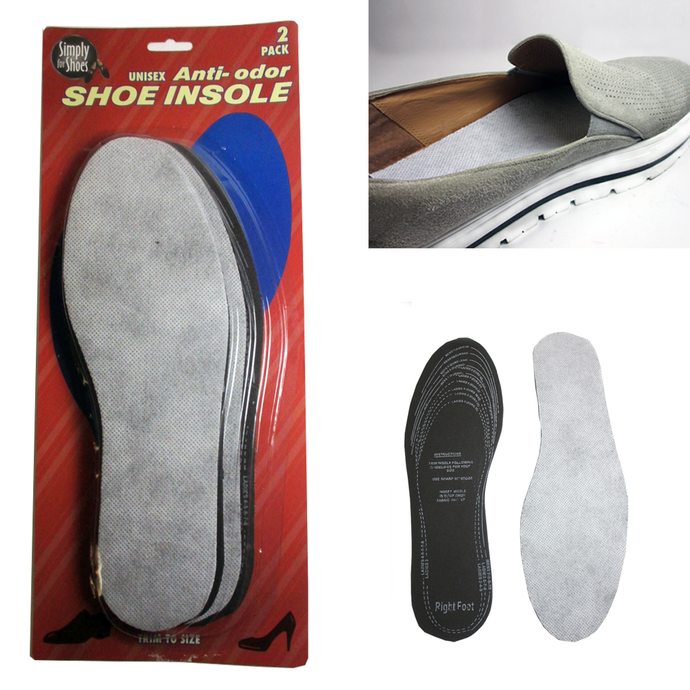 2Pc Shoe Insoles Insert Pads Comfort Anti Odor Cushioning
