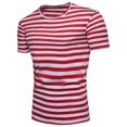thumbnail image 2 of Camiseta De Hombre Slim Fit Casual Sailor Stripes Camisetas De Manga Corta (Rojo) (L)-198762.02 Tmvgtek Caballero, 2 of 5