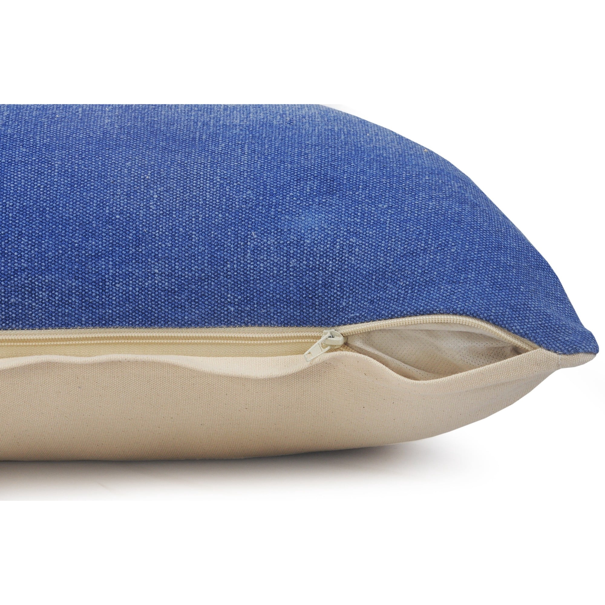 Laddha Home Designs Loomed Solid Cotton Throw Pillow - Blue - Set of 2