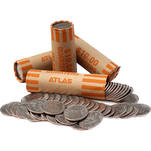 Atlas 1008 Count Preformed Coin Wrappers, Nested and Precrimped For Easy Coin Handling, (ACW-1008Q) 1008 Count of Quarter Wrappers