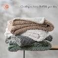 thumbnail image 7 of EVERGRACE Jacquard Boho Sherpa Fleece Throw Blanket for Couch, Super Soft Cozy Fuzzy Plush Blankets for Winter, Reversible Thick Warm Blanket for Bed, Sofa, Living Room, Khaki Tan, 108'' x 90'', 7 of 7