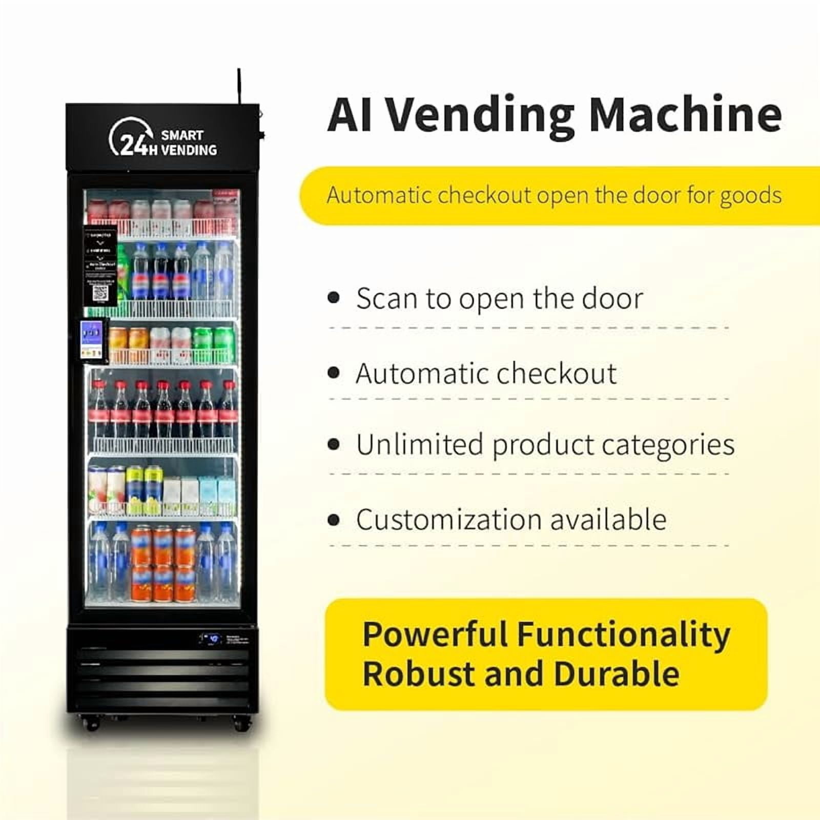 DC-360D Combo Vending Machine,Smart Refrigerated Vending Machine with Touch Card Reader (Black)